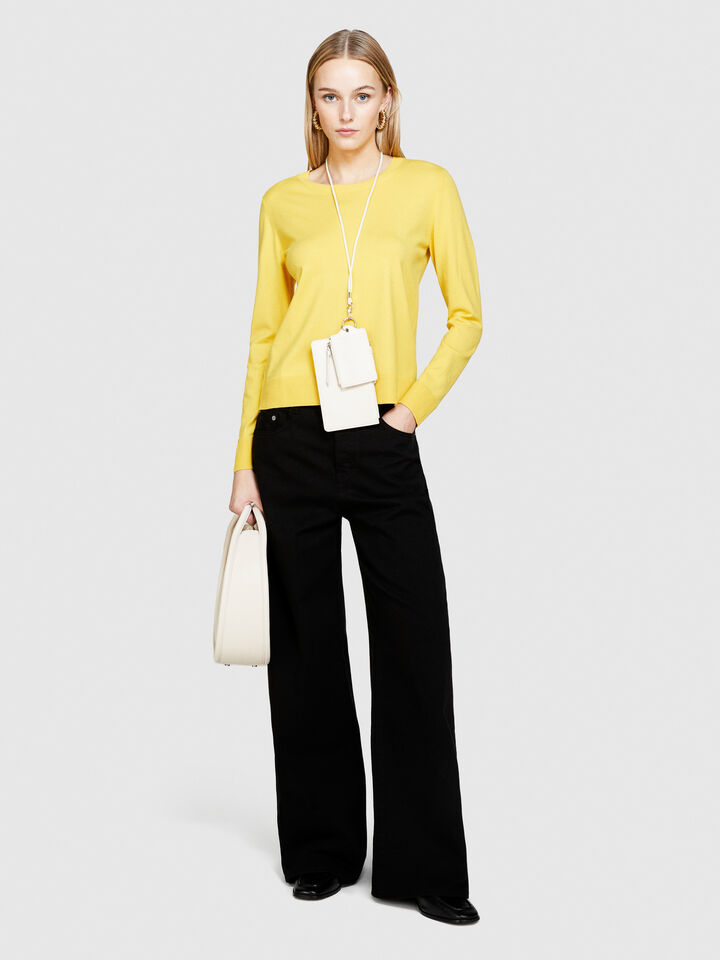 Solid colored sweater - women's crew neck sweaters - Yellow | Sisley image number 1
